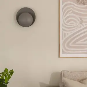 Applique murale Globen Lighting Orbit, grise, métal, Ø 30 cm pas cher