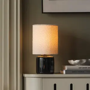 Lampe de table Florian de Globen Lighting, blanche/noire, hauteur 39 cm pas cher
