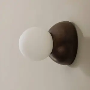 Applique murale Globen Lighting Torrano, marron, Ø 13 cm, IP44Vendu parluminaire