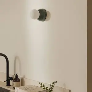 Globen Lighting Plafonnier Torrano 13, vert, verre, IP44Vendu parluminaire