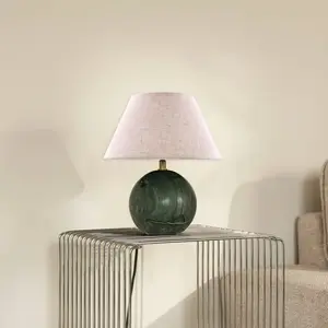 Lampe de table Castello de Globen Lighting, vert/beige, hauteur 28 cm pas cher
