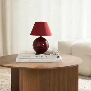 Lampe à poser LED rechargeable Globen Lighting Iris 16, rouge, textile