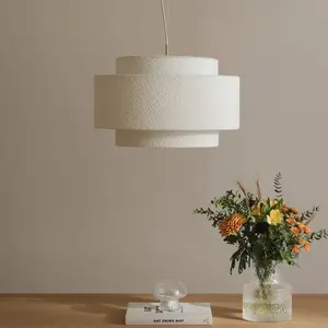 Globen Lighting Suspension Noah Bouclé, Ø 50 cm, blanc pas cher