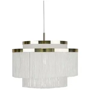 Comparateur de prix : Globen Lighting FRANS-Suspension Textile/Métal Ø52cm Laiton