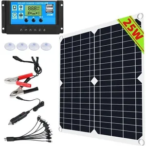 WELAN Kit Panneau Solaire 25W + Contrôleur de charge solaire pour Syst...Vendu parcdiscount