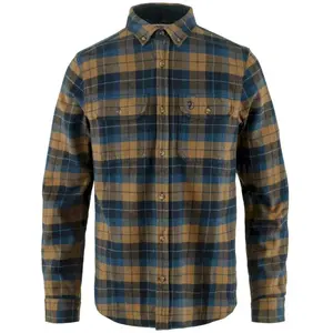 Comparateur de prix : Chemise Fjällräven Singi Heavy Flannel manche longue bleu marine marron - L