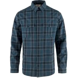 Fjällräven Övik Travel Shirt LS - Chemise homme Indigo Blue / Dark Nav... pas cher