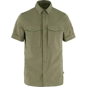 Fjällräven - Abisko Trekking Shirt S/S - Chemise taille L, vert olive pas cher