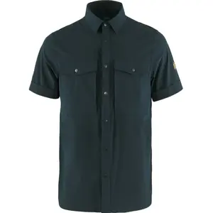 Fjällräven - Abisko Trekking Shirt S/S - Chemise taille S, noir/bleu