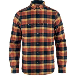 Comparateur de prix : Fjall Raven - Chemise épaisse en coton organique - Singi Heavy Flannel Shirt M Autumn Leaf Dark Navy pour Homme en Coton - Taille M - Orange