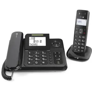 Comparateur de prix : Téléphone filaire et sans fil avec répondeur doro comfort 4005 - noir