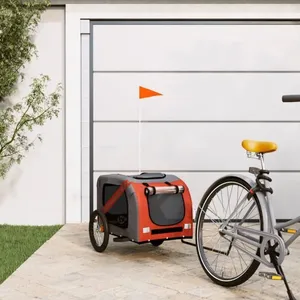 Remorque de vélo pour chien Zerodis orange et noir en tissu Oxford et ...Vendu parcdiscount