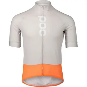 Maillot POC Essential Road Logo manche courte gris granit orange - SVendu parspartoo