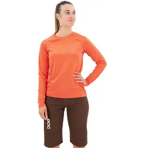 Maillot POC Reform Enduro manche longue rouge corail orangé femme - L pas cher