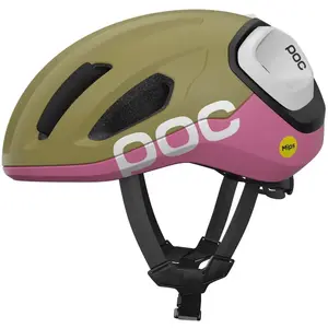 Casque vélo de route POC Amidal (Olivine Green Matt/Thulite Pink Matt)
