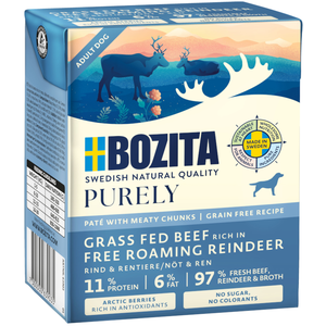 Comparateur de prix : Bozita Purely 6 x 370 g pour chien - renne
