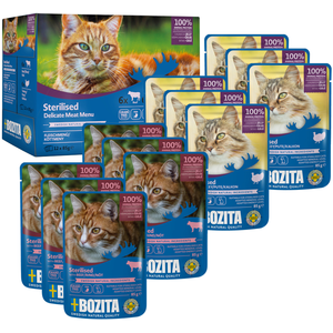 Bouchées en gelée Bozita Sterilised 12 x 85 g pour chat - lot mixte pas cher