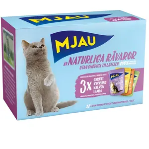 12x85g Mjau Cat Pouch Mixpaket menu viande en gelée (4 sortes) nourrit... pas cher