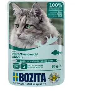 12x85g Bozita Bouchées en gelée perche commune - Pâtée pour chat pas cher