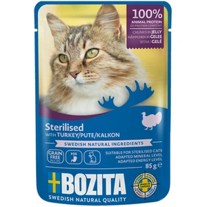 Comparateur de prix : Bouchées en gelée Bozita Sterilised 12 x 85 g pour chat   dinde