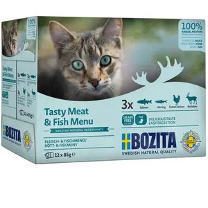 12x85g Bozita Bouchées en sauce lot mixte sélection à la viande et au ... pas cher