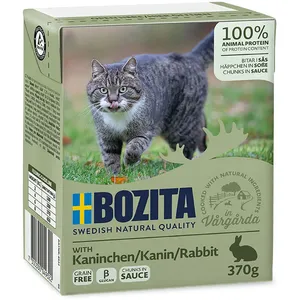 48x370g Bouchées en sauce lapin Bozita - Nourriture pour Chat pas cher