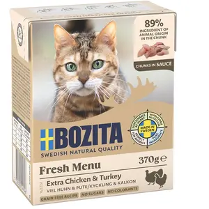 6x370g Bouchées en sauce poulet / dinde Bozita - Nourriture pour Chat pas cher