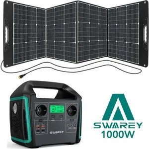 SWAREY Générateur Solaire Portable 1000W(1500W Pic) avec Panneau solai...Vendu parcdiscount