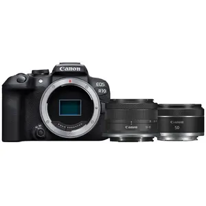 Canon EOS R10 + RF-S 18-45mm F/4.5-6.3 IS STM + RF 50mm F/1.8 STM pas cher