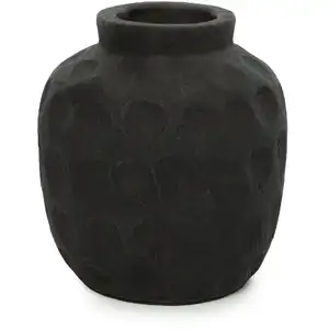 Bazar Bizar Vase en terre cuite noire H14