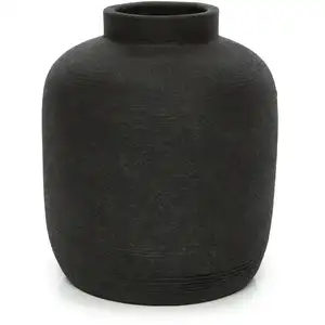 Bazar Bizar Vase en terre cuite noire H22 pas cher