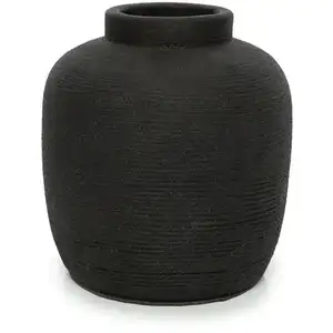 Bazar Bizar Vase en terre cuite noire H18