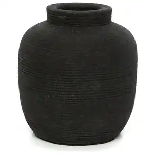 Bazar Bizar Vase en terre cuite noire H14 pas cher