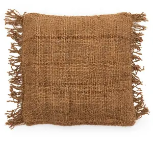 Bazar Bizar Coussin en coton brun 40x40 pas cher