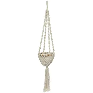 Bazar Bizar Suspension de plantes en coton blanc naturel moyen pas cher