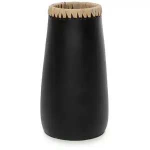 Bazar Bizar Vase en terre cuite noir naturel H26
