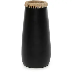 Bazar Bizar Vase en terre cuite noir naturel H31