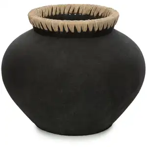 Bazar Bizar Vase en terre cuite noir naturel H27