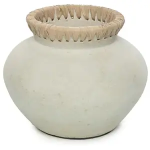 Bazar Bizar Vase en terre cuite gris naturel H19 pas cher