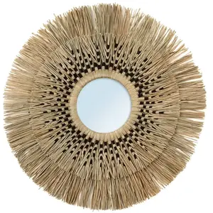 Bazar Bizar Miroir en herbe naturel noir D70 pas cher