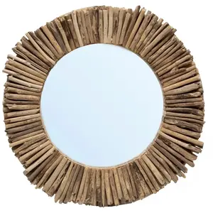 Bazar Bizar Miroir en bois naturel D60 pas cher