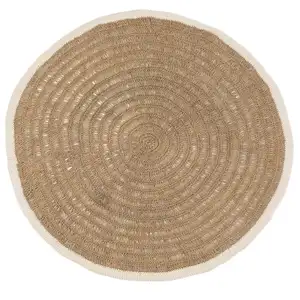 Bazar Bizar Tapis en herbes de mer et en coton 150x150 pas cher