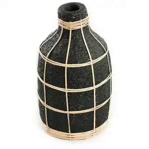 Bazar Bizar Vase en terre cuite noir naturel H24