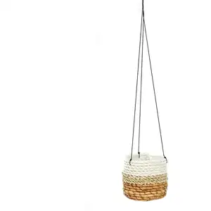 Bazar Bizar Suspension de plantes en feuille de bananier blanc naturel petite