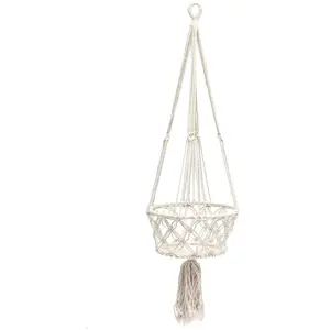 Bazar Bizar Suspension de plantes en coton blanc grande