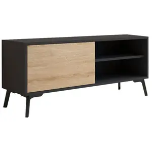 Meuble TV 1 porte Meuble TV de salon 100x42x30cm Modèle Kai Étagère am... pas cher