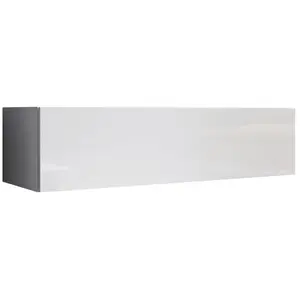 DESIGN AMEUBLEMENT Meuble tv suspendu 1 porte Meuble tv de salon Blanc Finition brillante Modèle Aitana M1 120x30x40cm pas cher