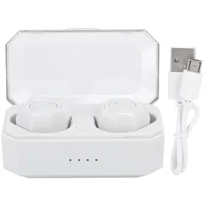 Ecouteurs Bluetooth 5.0 sans fil étanche stéréo Blanc pas cher