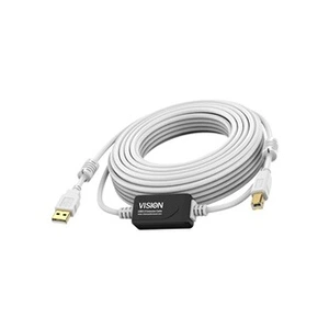 Comparateur de prix : Vision Techconnect - Câble USB - USB (M) pour USB type B (M) - USB 2.0 - 15 m - rappel actif en ligne - blanc
