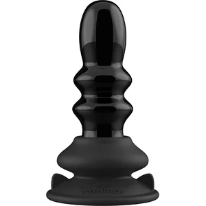 Chrystalino by Shots Plug Anal Vibrant Ribbly en Verre Noir pas cher